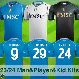 23 24 Maglia Naples Soccer Jersey - ZIELINSKI ANGUISSA OLIVERA KVARATSKHELIA OSIMHEN FABIAN LOZANO - Premium Quality, Various Sizes Available for Fans and Kids