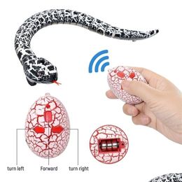 Electric/Rc Animals Electricrc Remote Control Snake And Egg Rattlesnake Animal Trick Terrifying Mischief Toys Rechargeable Funny Jok Dhfsd