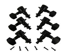 6PCS Right Inline Sealed Tuning Pegs Locking Big Button Machine Heads for Fender Strat Guitar Replacement Black9215958