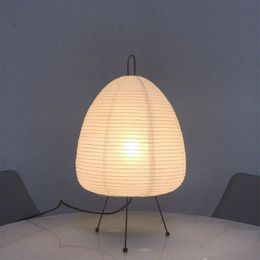 Japanese Rice Paper Lantern Led Table Lamp Living Room Bedroom Bedside Study el Homestay Art Creative Decor Tripod Floor Lamp 240105