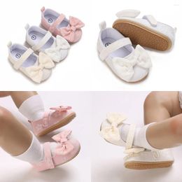 First Walkers 0-18M Cute Bow Toddler Rubber Sole Anti-slip Infant Moccasinsborn Baby Shoes Stripe PU Leather Boy Girl