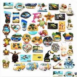 Fridge Magnets Magnet Stickers Maldives Marine Tourism Commemorative Decorative Crafts Resin Painted Turtle Magnetic Refriger Drop D Dhnvq