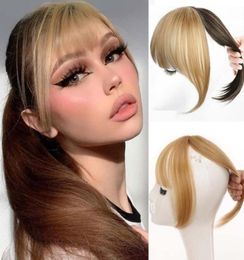 Synthetic Wigs HOUYAN Bangs Wig Piece Natural 3D French Li Luhua Black Replacement Twocolor Block Fake1101741