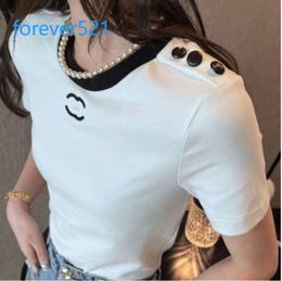 Womens T Shirt Designer For Women Shirts With Letter And Dot Fashion tshirt With Embroidered letters Summer Short Sleeved Tops Tee Woman46723