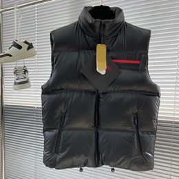 Top Quality Men's Goose Down Jacket Vest with Foldable Slim Fit and Warm Stand Collar 240105