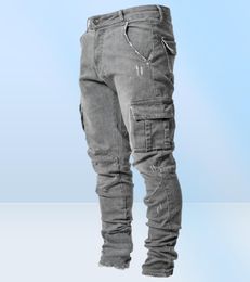 Jeans denim impilati uomo Moda Skinny Uomo Pantaloni a matita tascabile Jeans Pantaloni denim maschili Ropa Hombre Pantaloni hip hop denim casual7737850