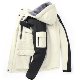 Mens Plus Velvet Thickening Hooded Coats Ski Suit Casual Warm Jackets Coat Winter Jacket Men Parka 6XL 7XL 8XL 240106