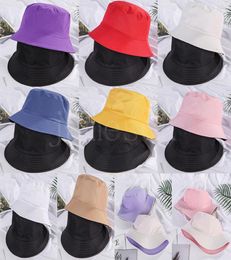 Doublesided Cap Solid Color Bucket Hat Men And Women Flat Sun Hat Reversible Fisherman Hat Party Hats de1805874122