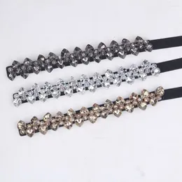 Belts Unique Shine All-match Adjustable Waistband Heart Women Waist Belt Elastic Cummerbunds Crystal Corset