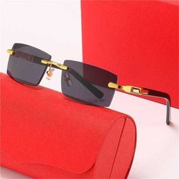 16% OFF Sunglasses new frameless plate men's fashion business square optical frame glassesKajia New
