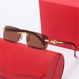 26% OFF Sunglasses New frameless wooden leg men's Square Fashion Trend optical glasses women'sKajia New