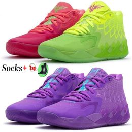 OG 2024 Kids Lamelo Ball MB01 Rick Morty Running Glass School Basketball Shoes For Sale Sport Shoe Trainner Sneakers Storlek 35-46