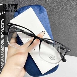 12% OFF Wholesale of sunglasses New Men's Women's Large Plain Face Slim Eyewear Frame Lightweight and Matchable Anti Blue Light Glasses