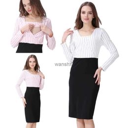 Basic Casual Dresses Maternity Clothes Pregnancy Dress Breastfeeding Dresses for Pregnant Women Fashion Spring Autumn Nursing DressL240105