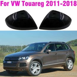 Car Mirrors Black Car Side Rearview Rear View Mirror Cover Replace For VW Touareg II MK2 7P 2011-2018 Car AccessoriesL24014