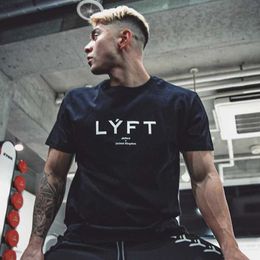 UK Japan LYFT-Brand Running T Shirt Men Bodybuilding Sport T-shirt Short Sleeve Compression Top Gym Shirt Men Fitness Tight Tee X0602