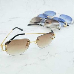 58% Vintage Mens Brand Designer Festival Decoration fashionable carter glasses metal rimless oval shades for womenKajia New