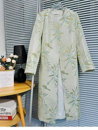 Ethnic Clothing 2024 Chinese Style Improved Tangsuits Coat Women Elegant Daily Vintage Lady Windbreaker