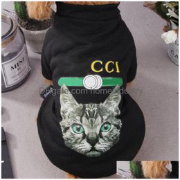 Dog Apparel Designer Pet French Luxury G Vest Teddy Cat Summer Cotton Breathable T Shirts Two Legs Wear For Middle Small Dogs Clothe Dhbwn