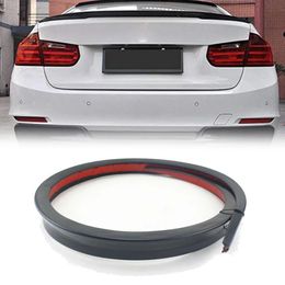 Parts New 1.2M Black Soft Car Rear Roof Trunk Spoiler Rear Wing Lip Trim Sticker Universal Car Spoiler Styling DIY Refit Spoiler