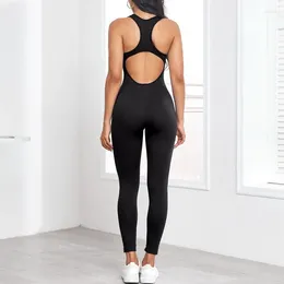 Active Pants Women Seamless Yoga Jumpsuits Sports Fitness Backless Hip-Lifting Running Training Dance Dress Gym Workout Bodysuits
