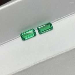 Loose Diamonds Octagon Cut Green Colombian Emerald 4x8mm Gemstone For Pendant