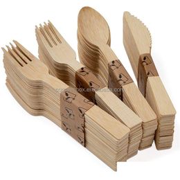 Dinnerware Sets Wholesale Natural Bamboo Environmental Disposable Cutlery Tableware Biodegradable Forks 7 Inch Drop Delivery Home Gard Dhyom