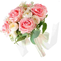 Decorative Flowers Artificial Rose Bouquet Flower Wedding Real Looking Silk Ramo De Flores Artificiales