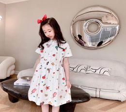 high quality baby Girls Summer Dress Cotton toddler Kids Short Sleeve Dresses Little Girl outwear Clothes7264453