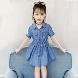 Girl Dresses 2024 Spring Summer Baby Children Kids Denim Casual Cotton Children's Clothes