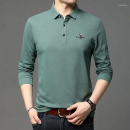 Men's Polos Top Grade Embroidery Logo Polo Shirts For Men 2024 Arrival Homme Designer Business Casual Tops Long Sleeve Lapel T-shirt