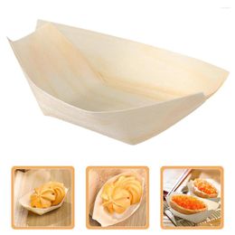 Dinnerware Sets 50 Pcs Boat Shaped Sushi Plate Serving Trays Dessert Tapas Plates Pine Wood Salad