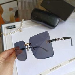 16% OFF Wholesale of sunglasses New Square Frameless Trimmed Net Red Personalised Large Frame Glasses Tiktok Live Sunglasses