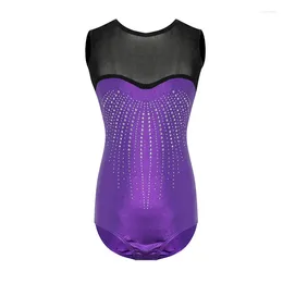 Stage Wear Coming High Quality Spandex Kids Girls Children Mesh Splicing Sleeveless Rhythmic Gymnastics Leotards