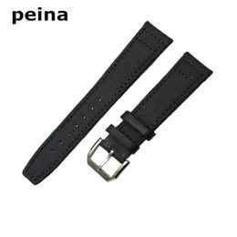 20mm 21mm 22mm New Black Green Nylon and Leather Watch Band strap For IWC watches229d