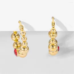 Hoop Earrings Dckazz Red Crystal Earring High Quality Fashion Gold Plated Stainless Steel Woman Valentine's Day Present