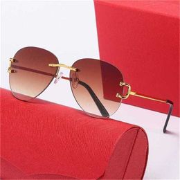 26% OFF Sunglasses New big frame toad men's Fashion frameless fashionable women's SunglassesKajia New