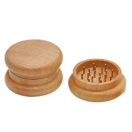 Grinders Round Solid Wood Type Herb 52mm Smoking Accessories 2 Layers Tobacco Crusher Hand Herb Grinder HK In Stock Wholesale