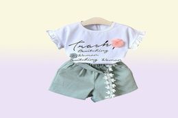 baby girl clothes summer suits short Tshirts and fashion shorts middle and small kids clothing cotton designer clothes 814 V24905455