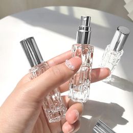 1pc-10ml glass perfume spray bottle Aluminium spray head perfume dispenser bottle pressed empty bottle 230106