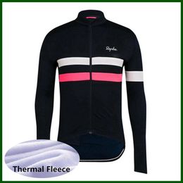 Pro Team RAPHA Cycling Jersey Mens Winter Thermal Fleece Long Sleeve Mtb Bike Shirt Bicycle Tops Racing Clothing Outdoor Sportswea268j