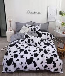 Fashion Cow Patterns Print Quilt Covers Set Blend cotton Bedding set Bedclothes Duvet Cover Pillowcase smallUSAUUK Size T2004092067389