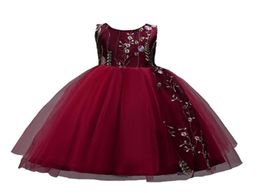 415 years embroidered Kids Dress For Girls Party Elegant Christmas Dresses Girl Wedding Ball Gown Children Clothing Red Black 2106598588