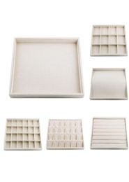 Linen Stackable Jewelry Tray Necklace Showcase Ring Display Organizer Case for Jewelry Shop Mall1654924