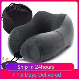 Memory Foam Car Aeroplane Neck Pillows Headrest Massage Cushion Travel Holiday Vacation Seat Rest Pad 240105