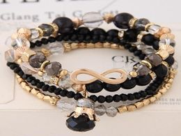 Bracelets For Women Bijoux Glasses Stone Beads Bracelets Bangles Gold One Direction Multilayer Elastic Charm Pulsera GC1771625978