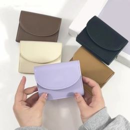 New Solid Colour Women Credit Card Wallets Small Female Coin Purse Large Capacity PU Leather Money Bag Small Card Holders Bags