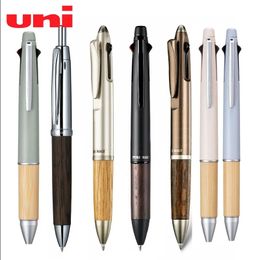 1pcs Uni Multi-function Ballpoint Mechanical Pen MSXE5-2005 5 in 1 JETSTREAM Pure Malt Frosted Oak Hand Guard Spinning Pen 240105