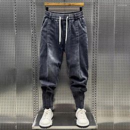 Men's Jeans Fashion Korean Luxury Loose Casual Elastic Waist Denim Autumn Streetwear Harem Pants