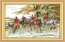 Hunting animal home decor painting Handmade Cross Stitch Embroidery Needlework sets counted print on canvas DMC 14CT 11CT5581682